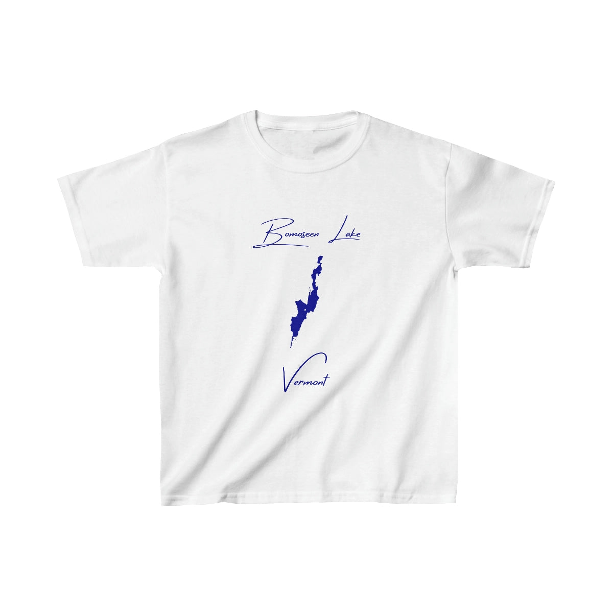 Vermont  Bomoseen  Lake  Youth  T-shirt  front  position  view  from  front  white.webp