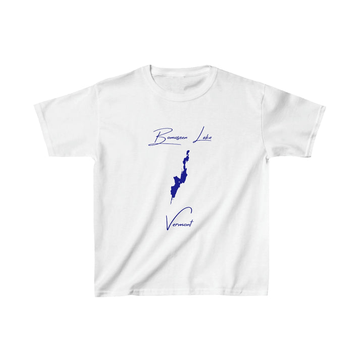 Vermont  Bomoseen  Lake  Youth  T-shirt  front  position  view  from  front  white.webp