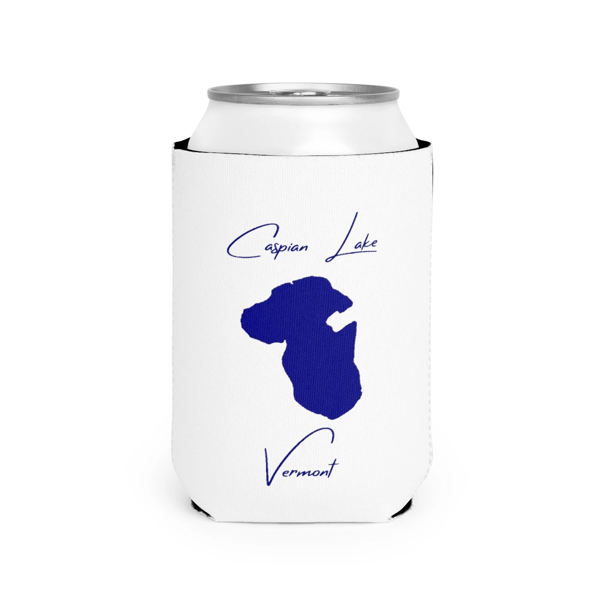 Vermont  Caspian  Lake  Can  Koozie  front  position  view  from  front-2  white.webp