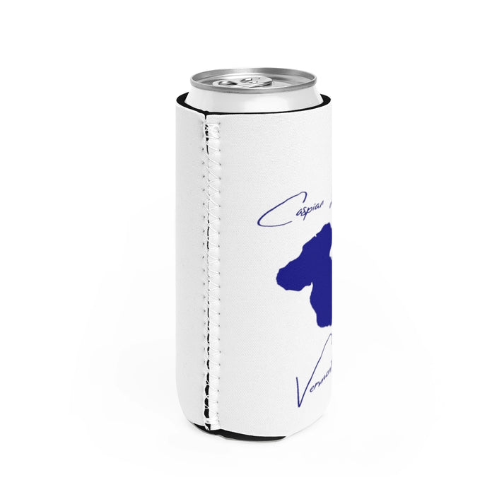 Vermont  Caspian  Lake  Slim  Can  Koozie  all  position  view  from  right  white.webp