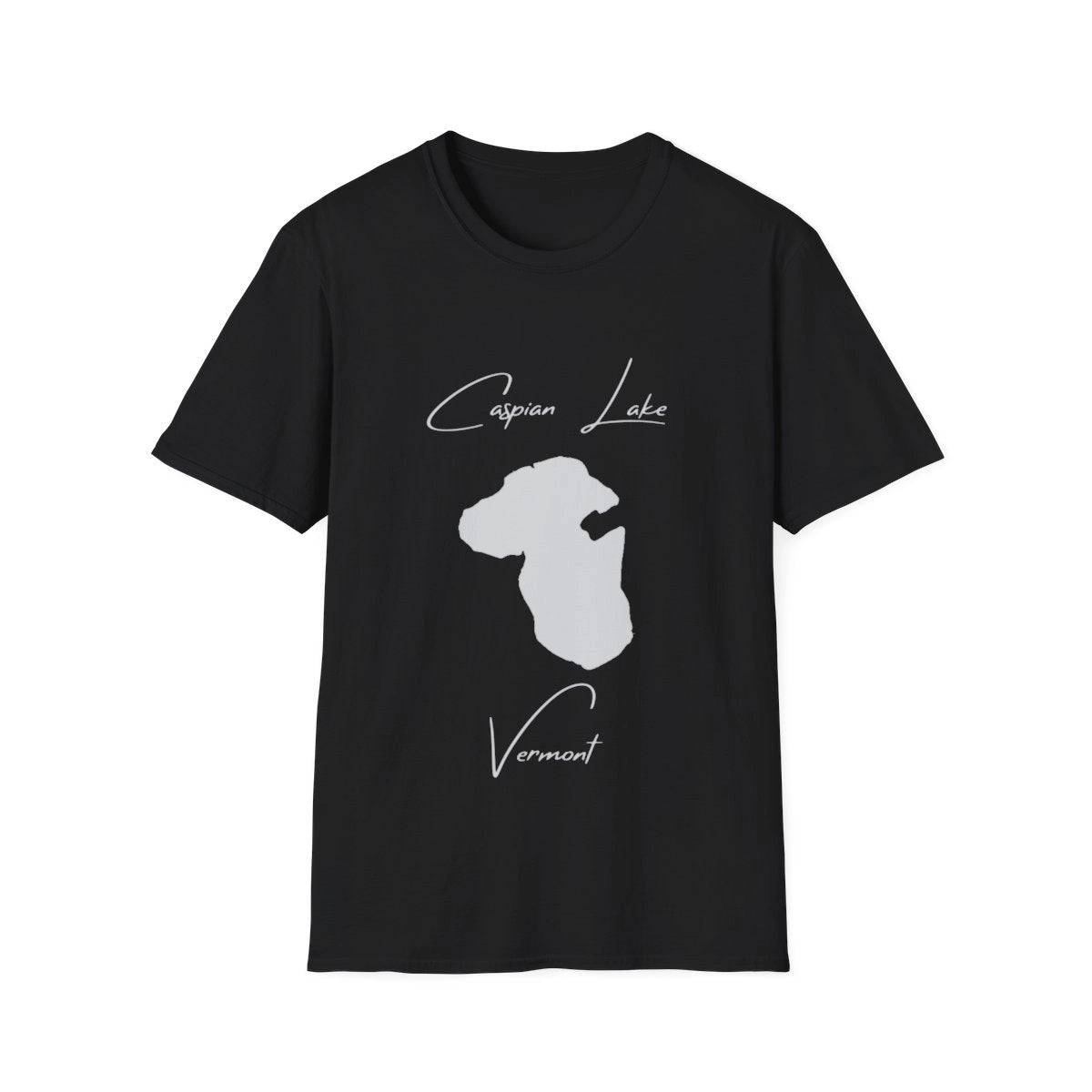Vermont  Caspian  Lake  T-shirt  front  position  view  from  front  black.webp