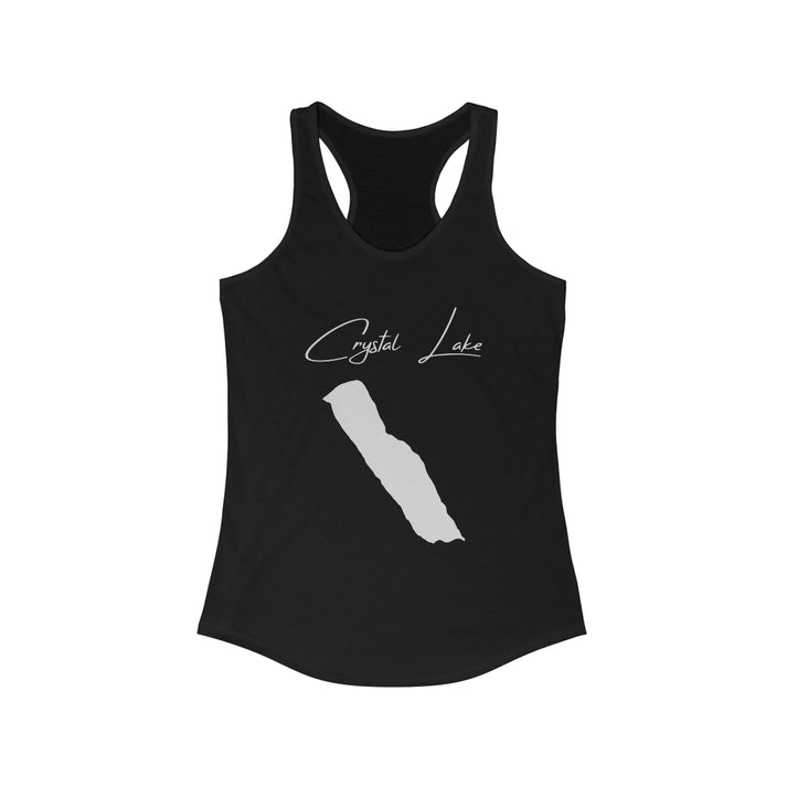 Vermont  Crystal  Lake  Racerback-Tank  front  position  view  from  front  solid  black.webp
