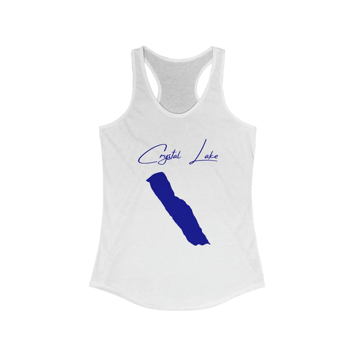 Vermont  Crystal  Lake  Racerback-Tank  front  position  view  from  front  solid  white.webp