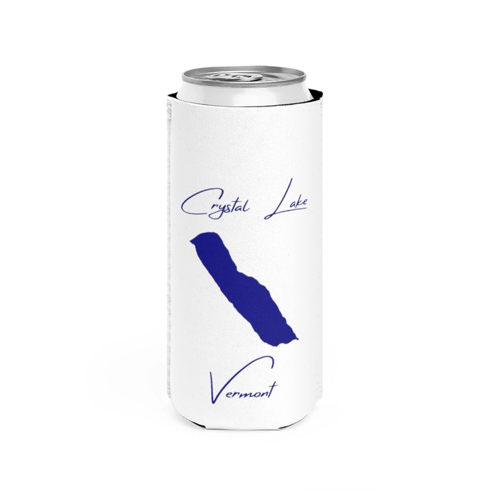 Vermont  Crystal  Lake  Slim  Can  Koozie  front  position  view  from  front  white.webp