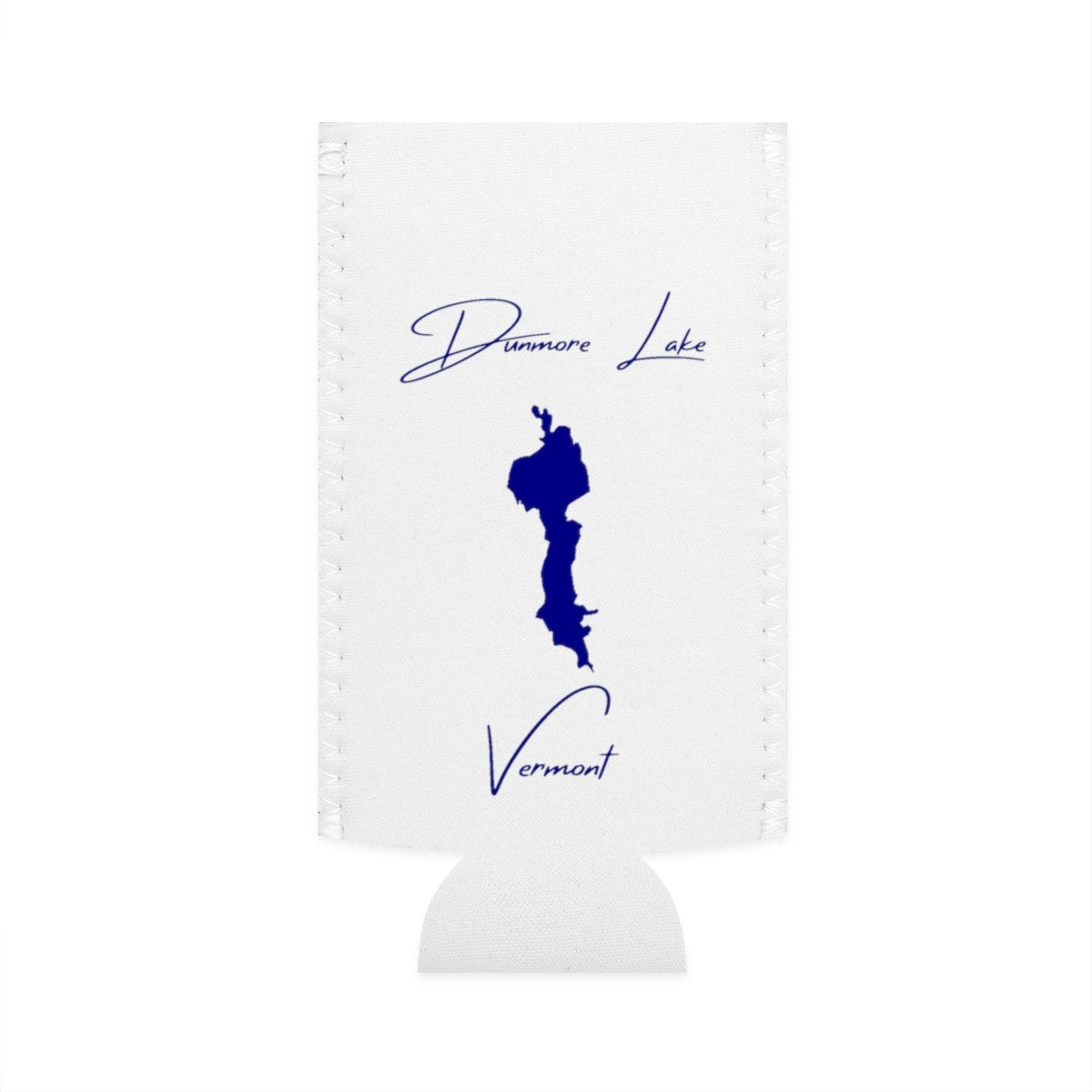 Vermont  Dunmore  Lake  Slim  Can  Koozie  front  position  view  from  flat-front  white.webp