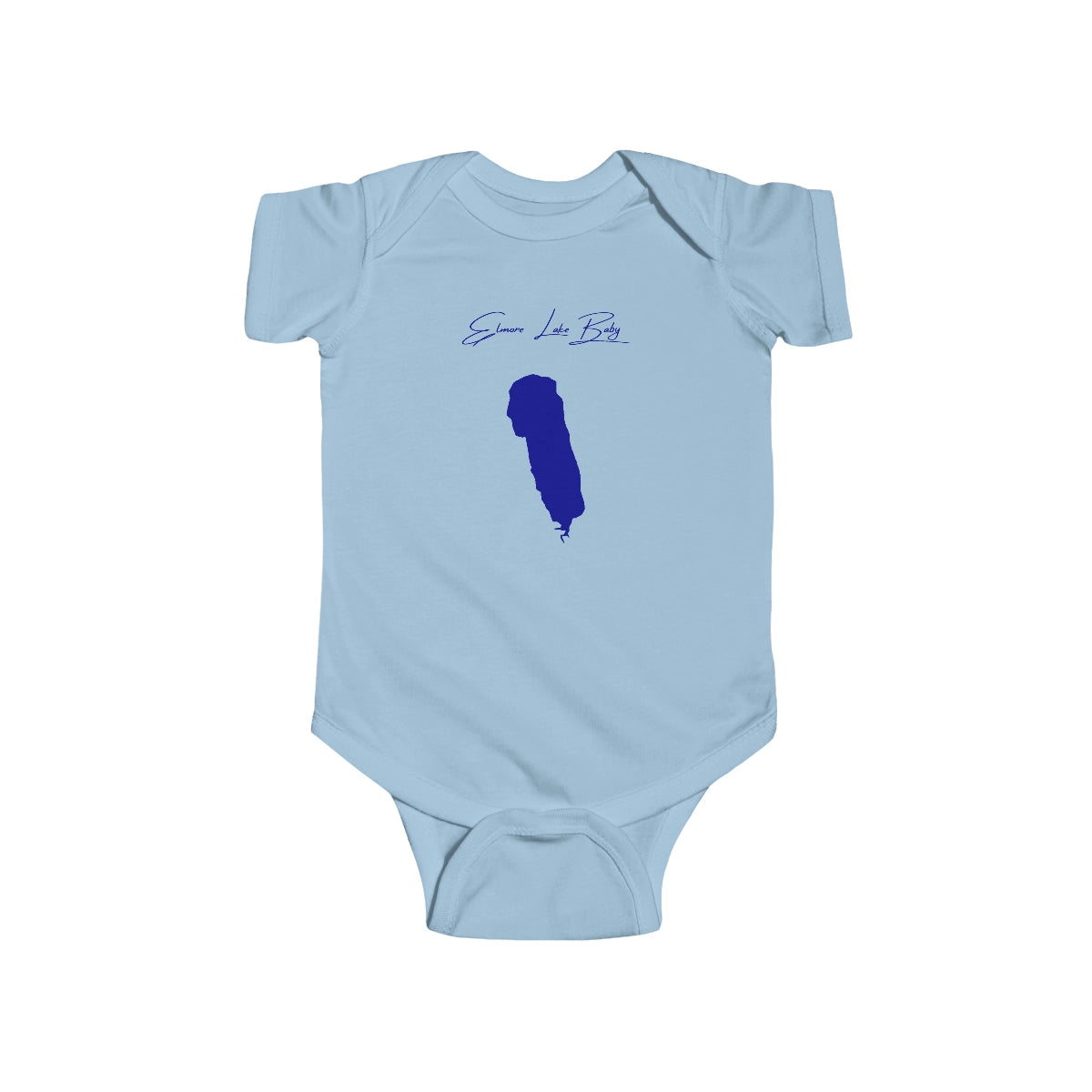 Vermont  Elmore  Lake  Onesie  front  position  view  from  front  light  blue.webp