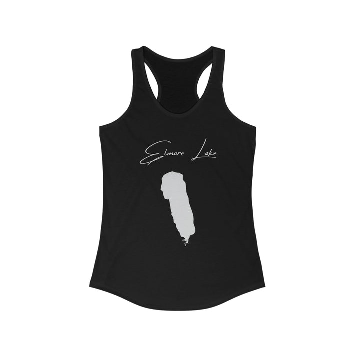 Vermont  Elmore  Lake  Racerback-Tank  front  position  view  from  front  solid  black.webp
