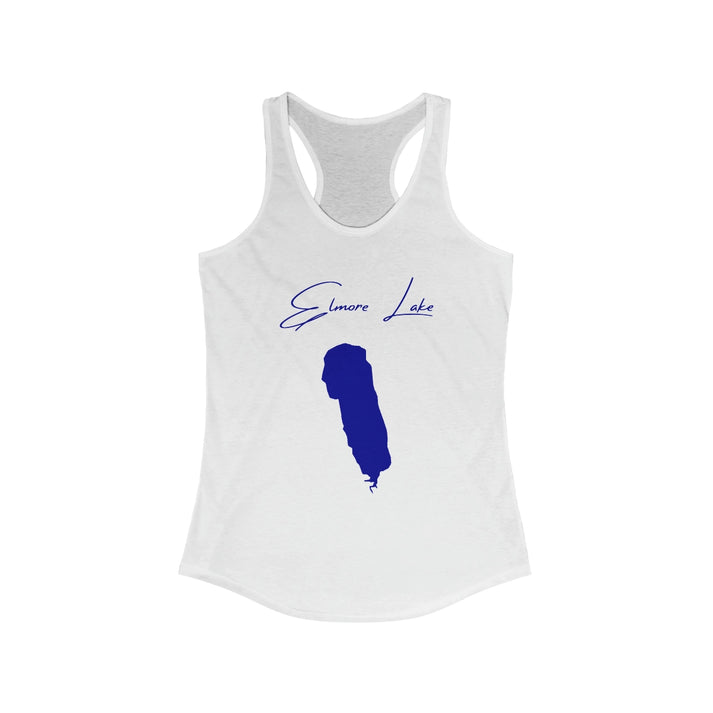 Vermont  Elmore  Lake  Racerback-Tank  front  position  view  from  front  solid  white.webp
