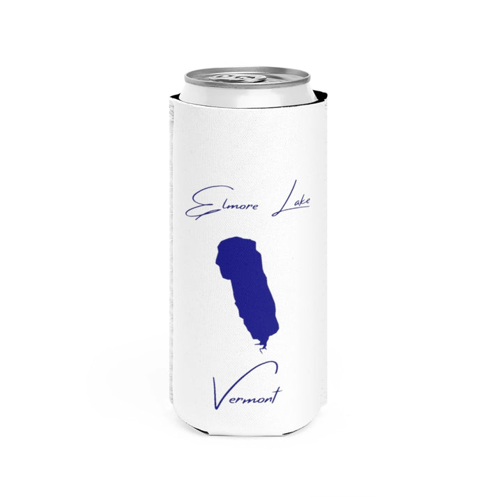 Vermont  Elmore  Lake  Slim  Can  Koozie  front  position  view  from  front  white.webp
