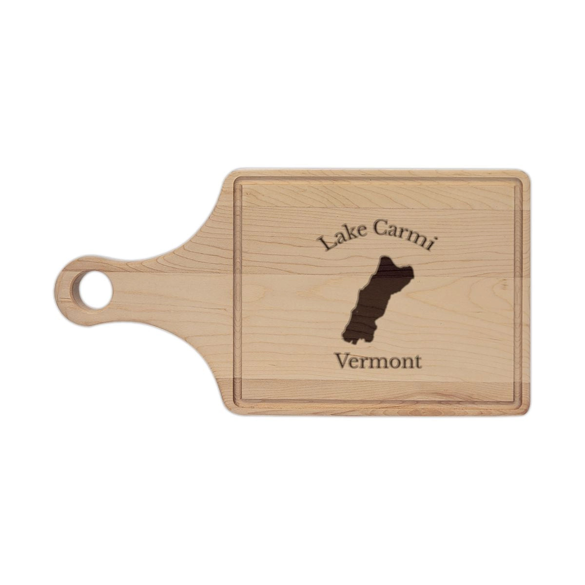 Vermont  Lake  Carmi  Engraved  Cutting  Board  front  position  view  from  front  maple.webp