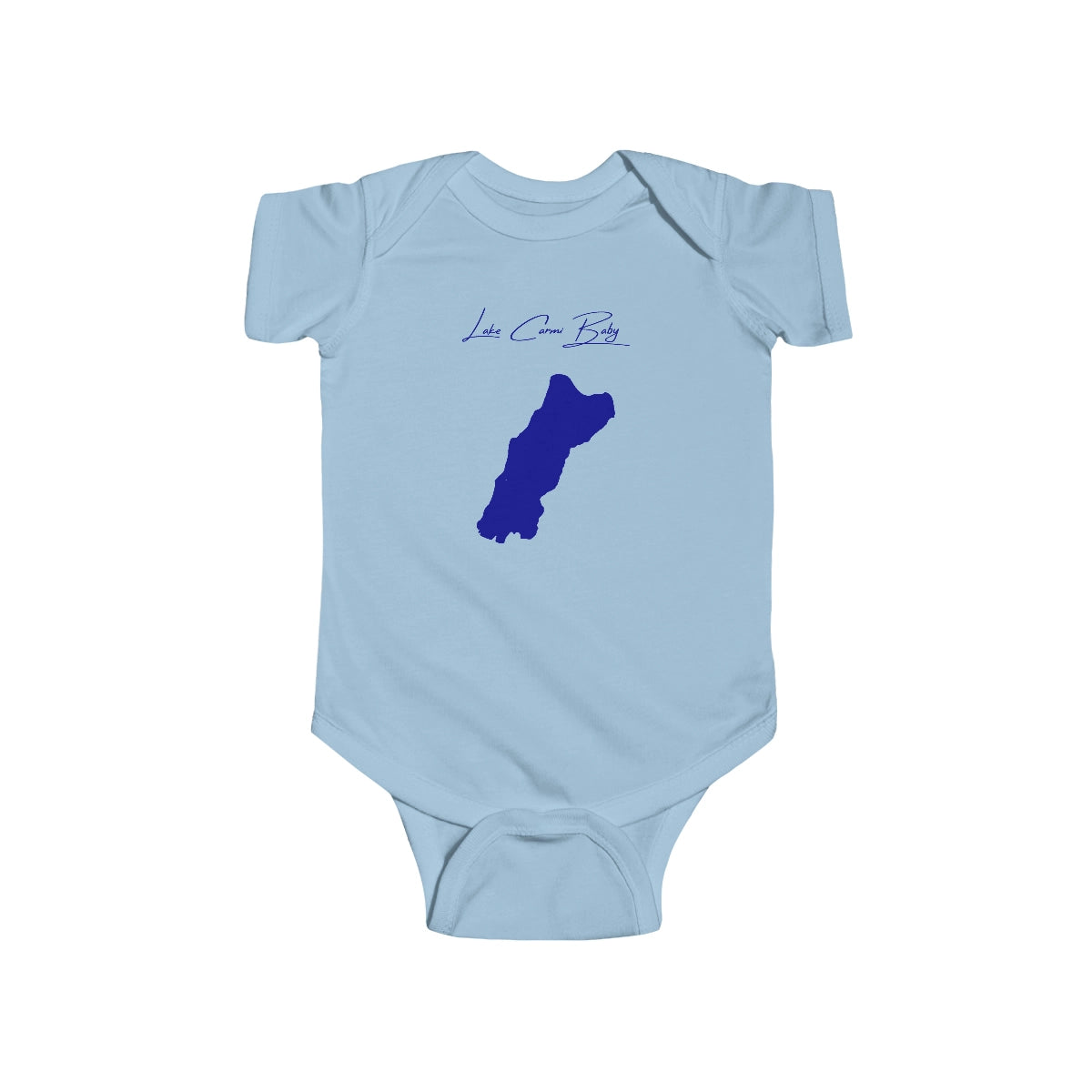 Vermont  Lake  Carmi  Onesie  front  position  view  from  front  light  blue.webp