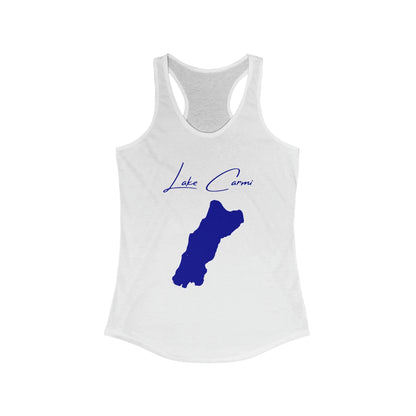 Vermont  Lake  Carmi  Racerback-Tank  front  position  view  from  front  solid  white.webp