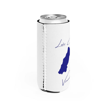 Vermont  Lake  Carmi  Slim  Can  Koozie  all  position  view  from  right  white.webp