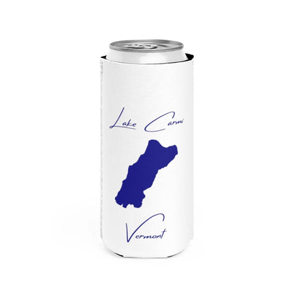 Vermont  Lake  Carmi  Slim  Can  Koozie  front  position  view  from  front  white.webp