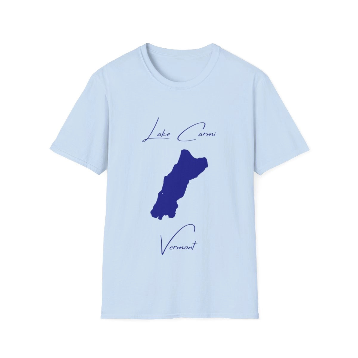 Vermont  Lake  Carmi  T-shirt  front  position  view  from  front  light  blue.webp