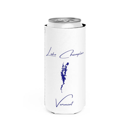 Vermont  Lake  Champlain  Slim  Can  Koozie  front  position  view  from  front  white.webp