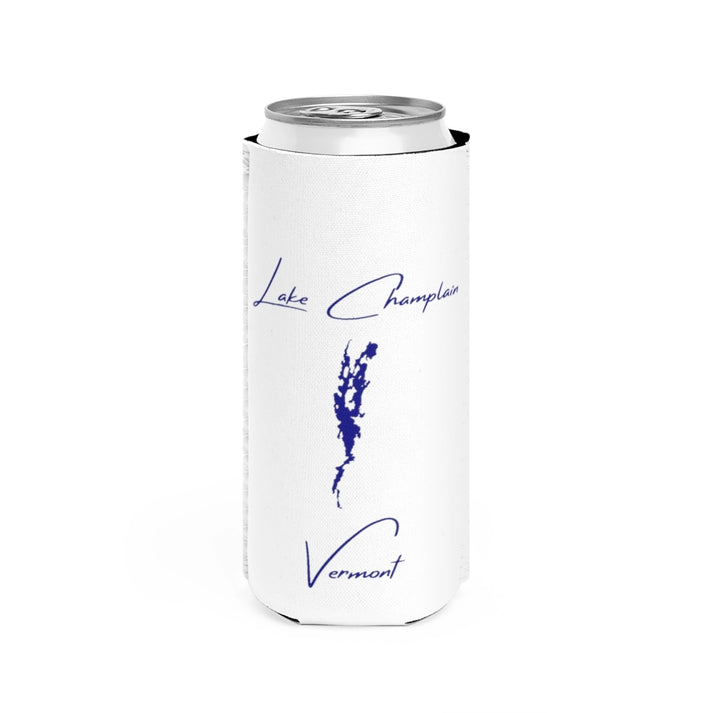 Vermont  Lake  Champlain  Slim  Can  Koozie  front  position  view  from  front  white.webp