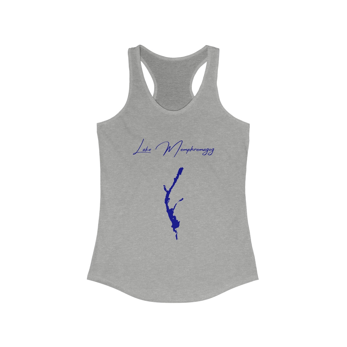 Vermont  Lake  Memphremagog  Racerback-Tank  front  position  view  from  front  heather  grey.webp