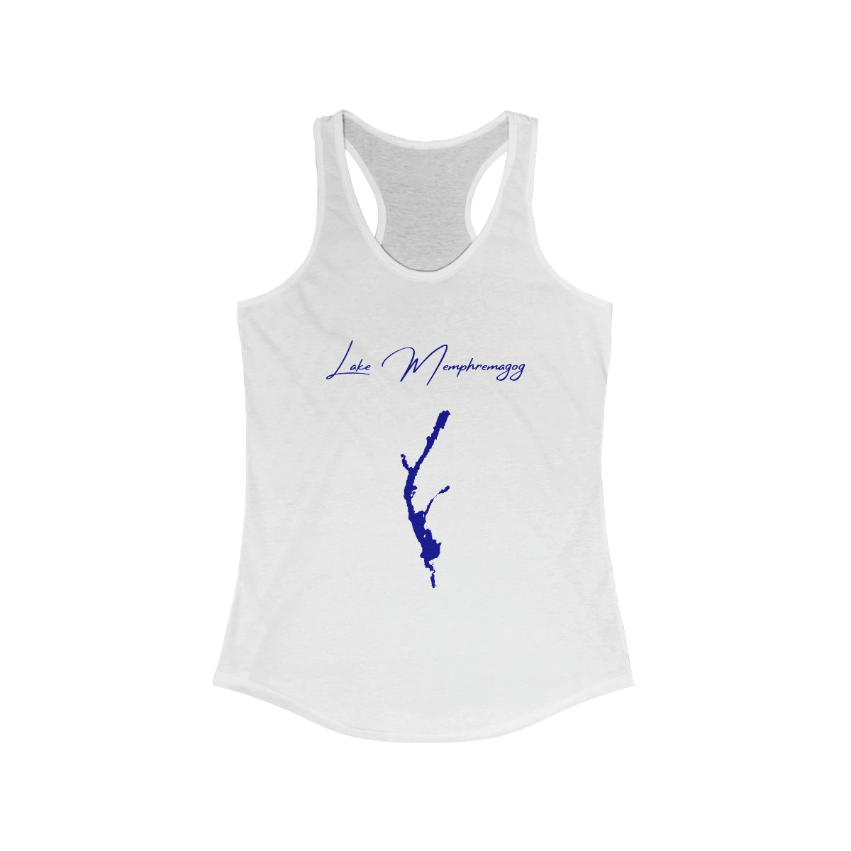 Vermont  Lake  Memphremagog  Racerback-Tank  front  position  view  from  front  solid  white.webp