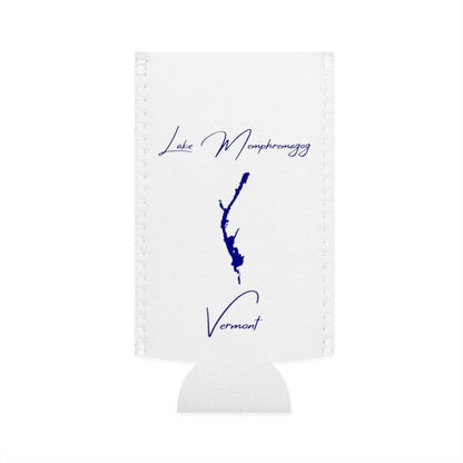 Vermont  Lake  Memphremagog  Slim  Can  Koozie  front  position  view  from  flat-front  white.webp
