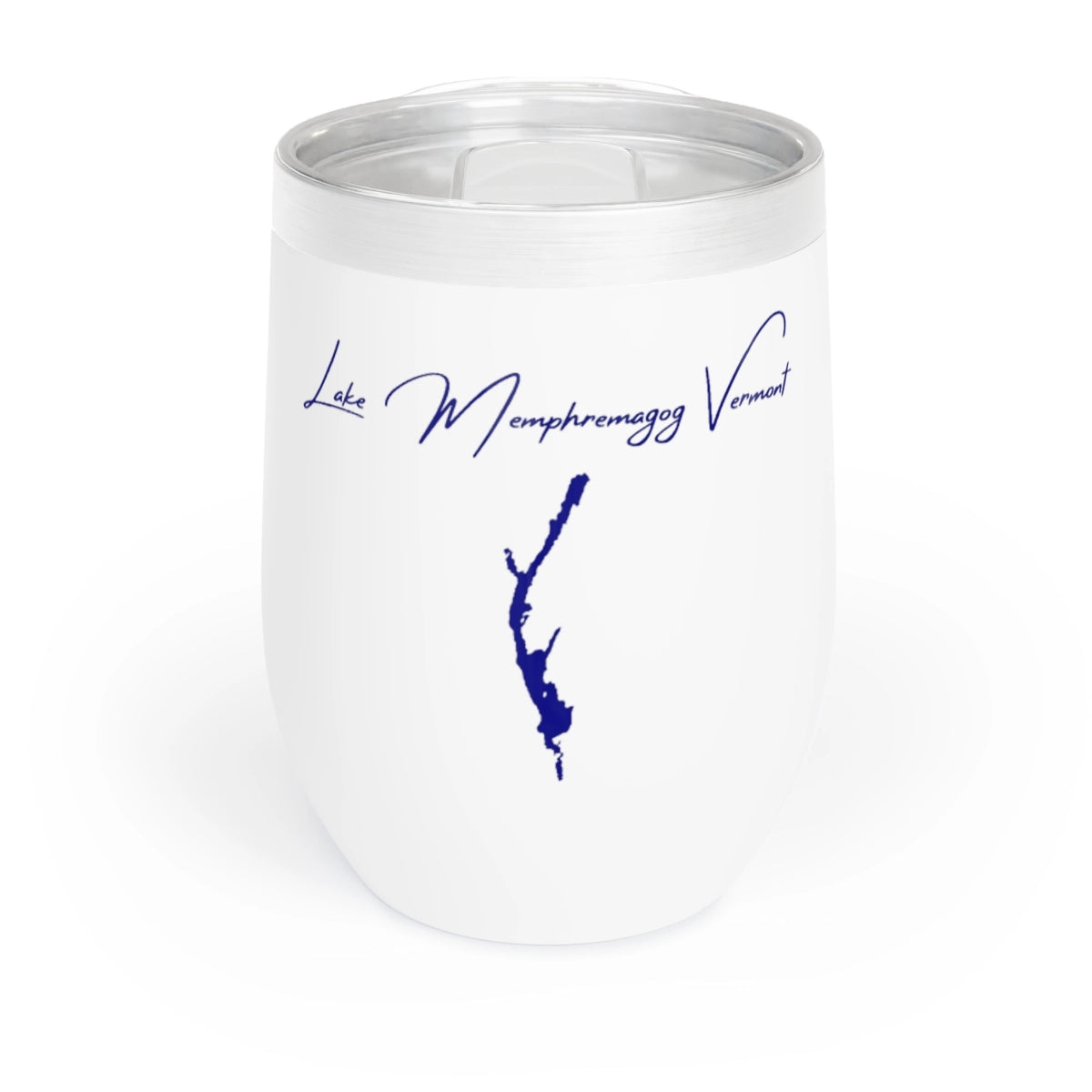 Vermont  Lake  Memphremagog  Wine  Tumbler  front  position  view  from  front  white.webp
