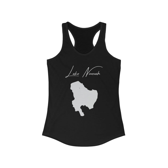 Vermont  Lake  Ninevah  Racerback-Tank  front  position  view  from  front  solid  black.webp