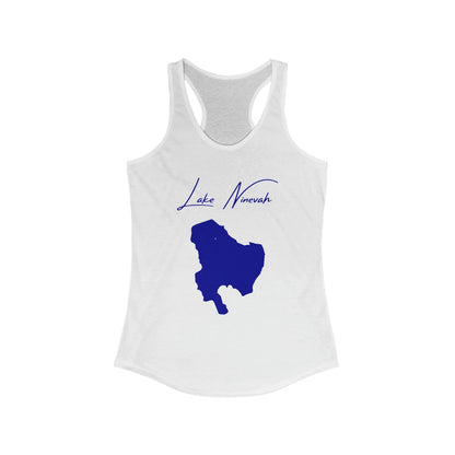 Vermont  Lake  Ninevah  Racerback-Tank  front  position  view  from  front  solid  white.webp