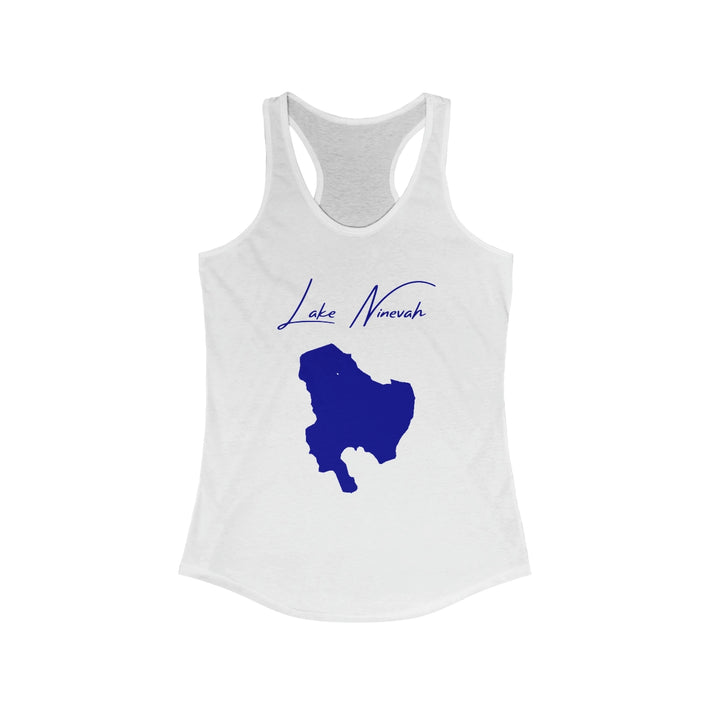 Vermont  Lake  Ninevah  Racerback-Tank  front  position  view  from  front  solid  white.webp