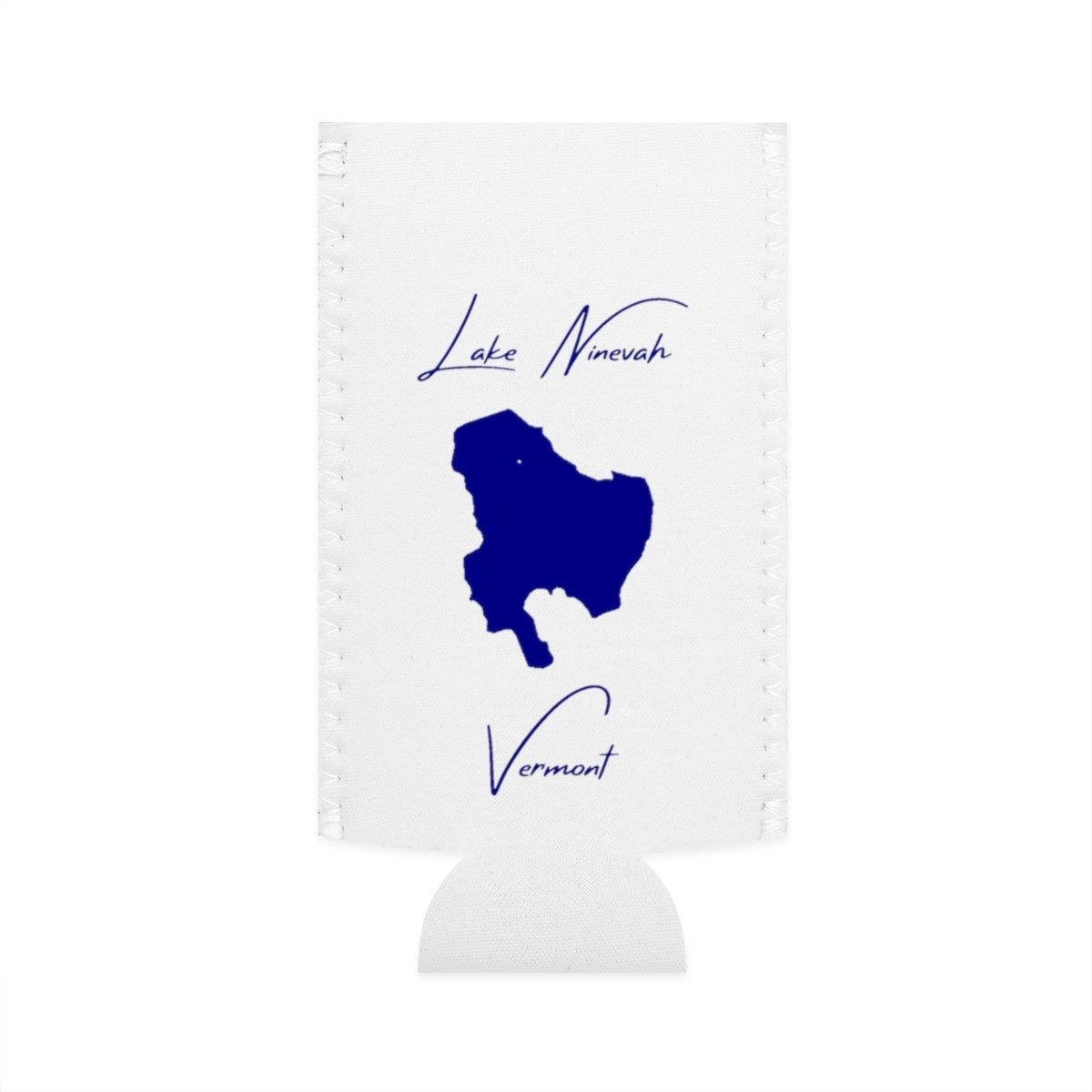 Vermont  Lake  Ninevah  Slim  Can  Koozie  front  position  view  from  flat-front  white.webp