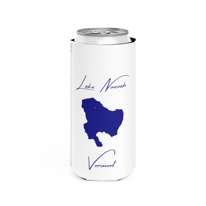Vermont  Lake  Ninevah  Slim  Can  Koozie  front  position  view  from  front  white.webp