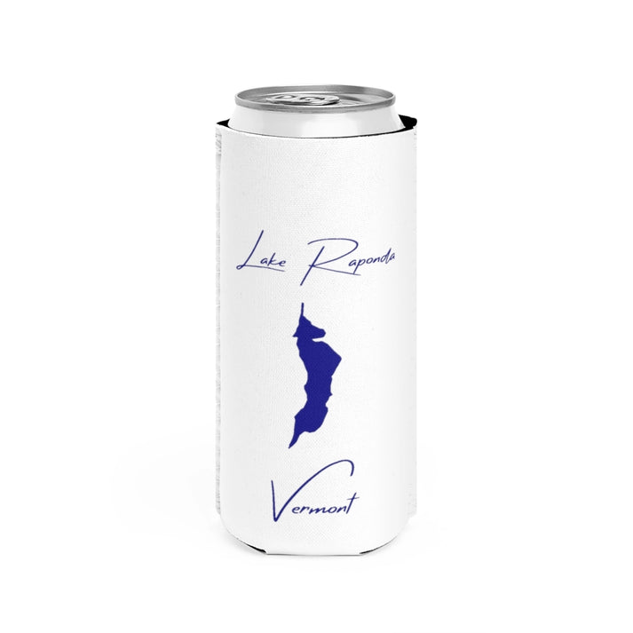 Vermont  Lake  Raponda  Slim  Can  Koozie  front  position  view  from  front  white.webp