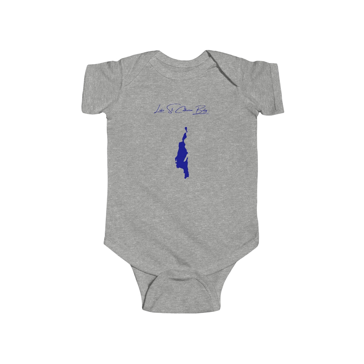 Vermont  Lake  St.  Catherine  Onesie  front  position  view  from  front  heather.webp