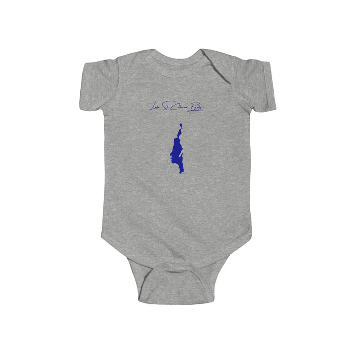 Vermont  Lake  St.  Catherine  Onesie  front  position  view  from  front  heather.webp