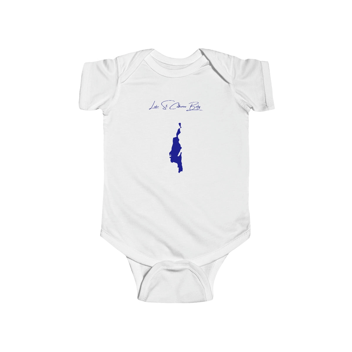 Vermont  Lake  St.  Catherine  Onesie  front  position  view  from  front  white.webp