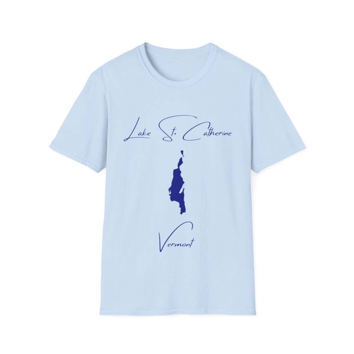 Vermont  Lake  St.  Catherine  T-shirt  front  position  view  from  front  light  blue.webp
