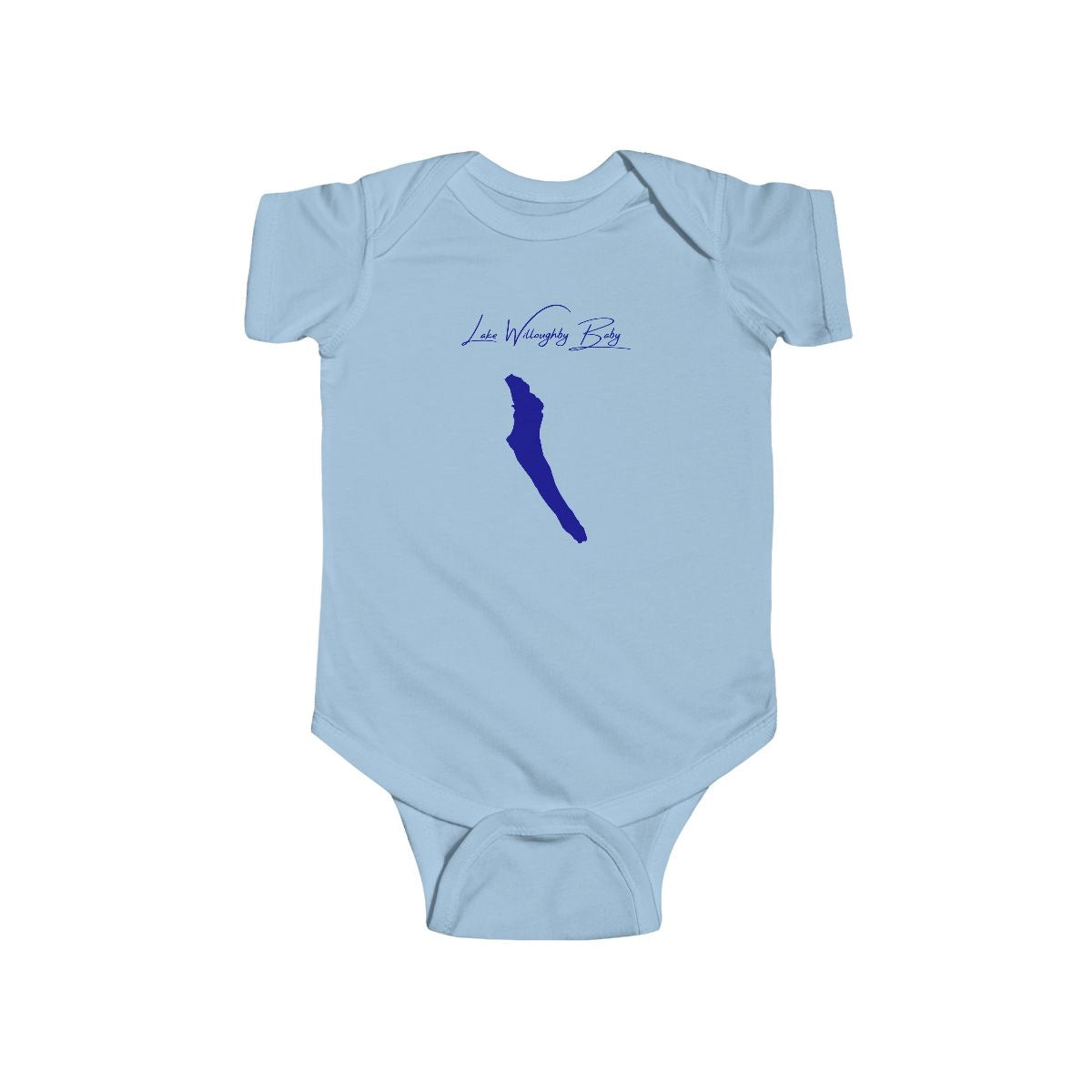 Vermont  Lake  Willoughby  Onesie  front  position  view  from  front  light  blue.webp