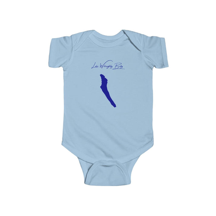 Vermont  Lake  Willoughby  Onesie  front  position  view  from  front  light  blue.webp