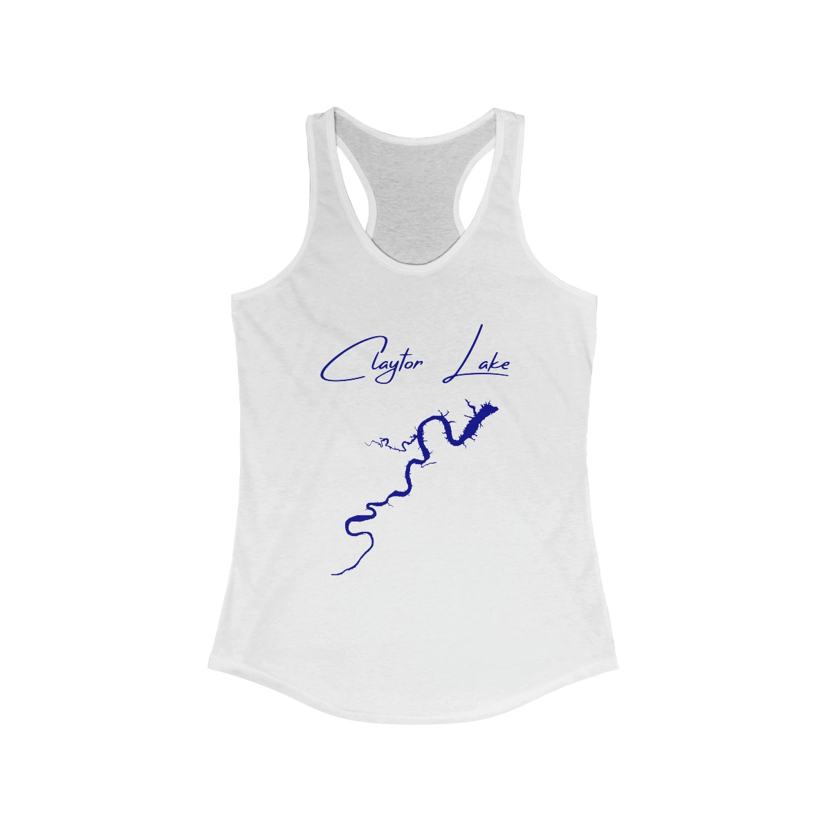 Virginia  Claytor  Lake  Racerback-Tank  front  position  view  from  front  solid  white.webp