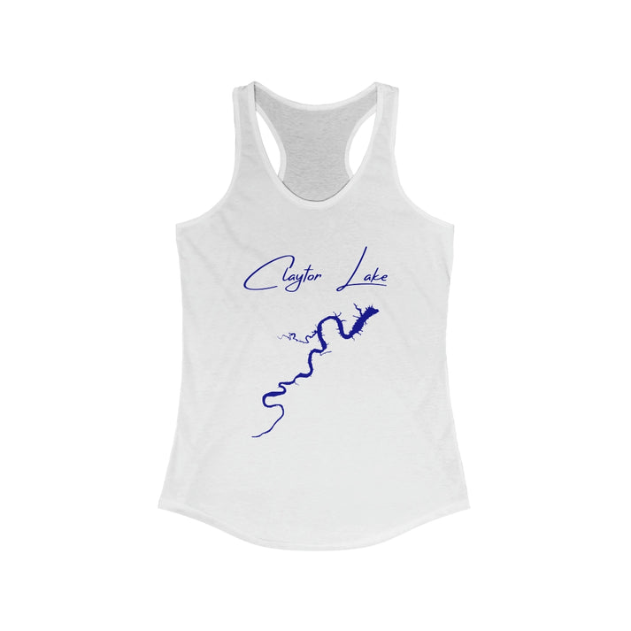 Virginia  Claytor  Lake  Racerback-Tank  front  position  view  from  front  solid  white.webp