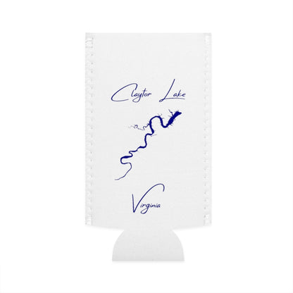 Virginia  Claytor  Lake  Slim  Can  Koozie  front  position  view  from  flat-front  white.webp