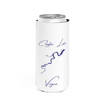 Virginia  Claytor  Lake  Slim  Can  Koozie  front  position  view  from  front  white.webp