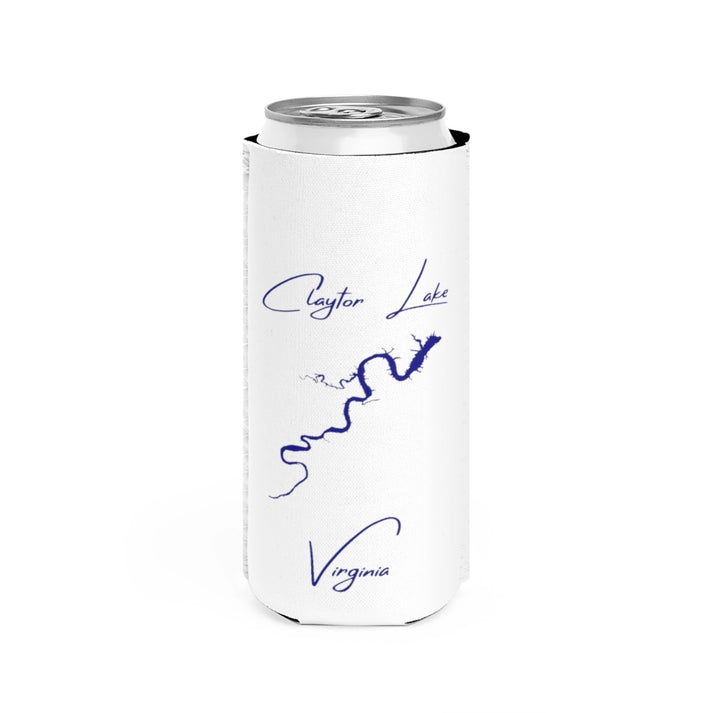 Virginia  Claytor  Lake  Slim  Can  Koozie  front  position  view  from  front  white.webp