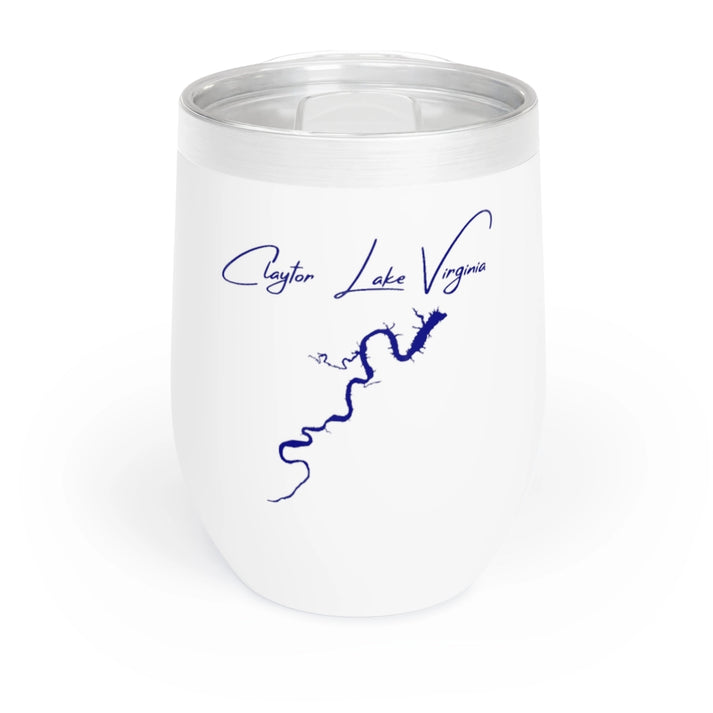 Virginia  Claytor  Lake  Wine  Tumbler  front  position  view  from  front  white.webp