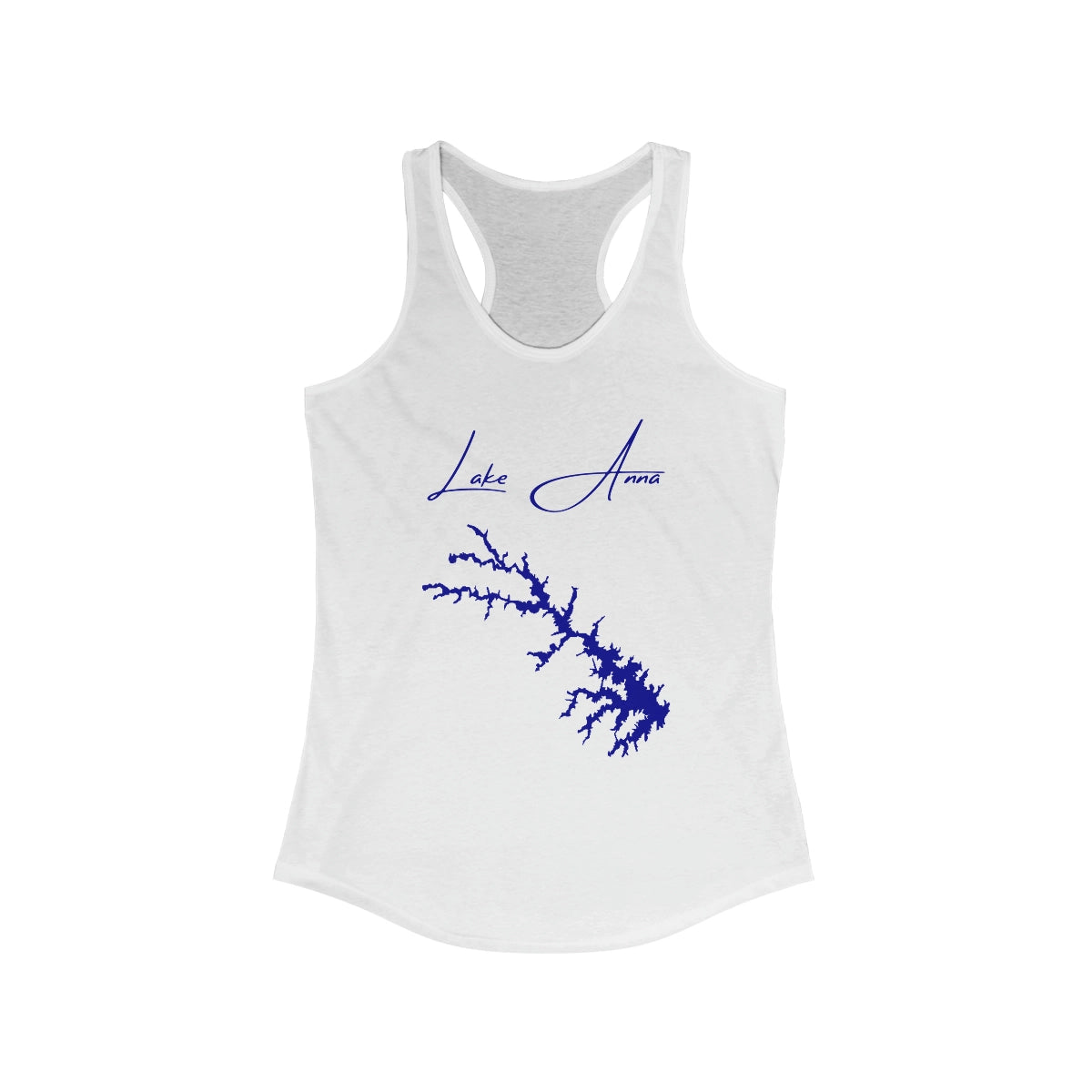 Virginia  Lake  Anna  Racerback-Tank  front  position  view  from  front  solid  white.webp