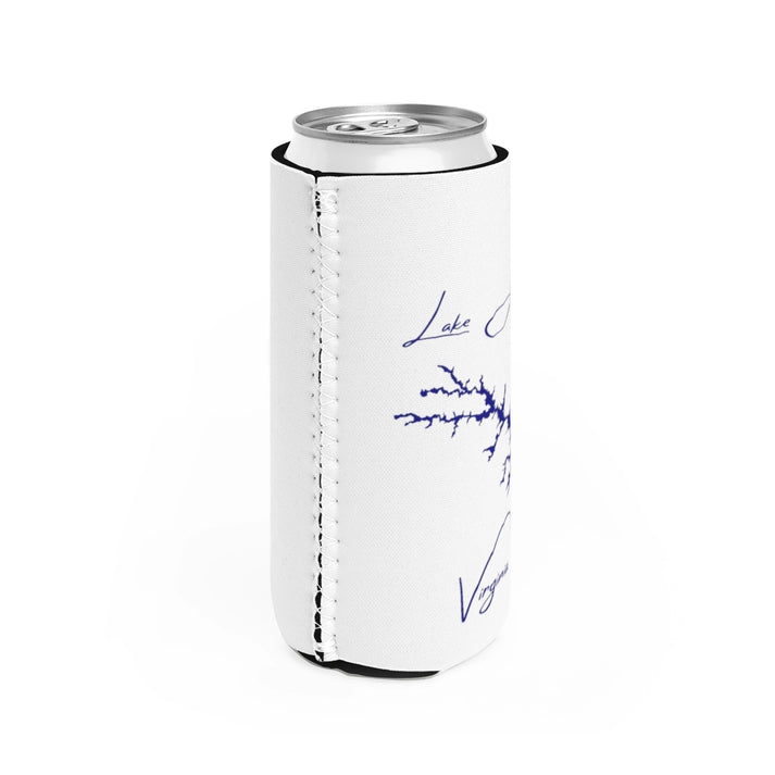 Virginia  Lake  Anna  Slim  Can  Koozie  all  position  view  from  right  white.webp