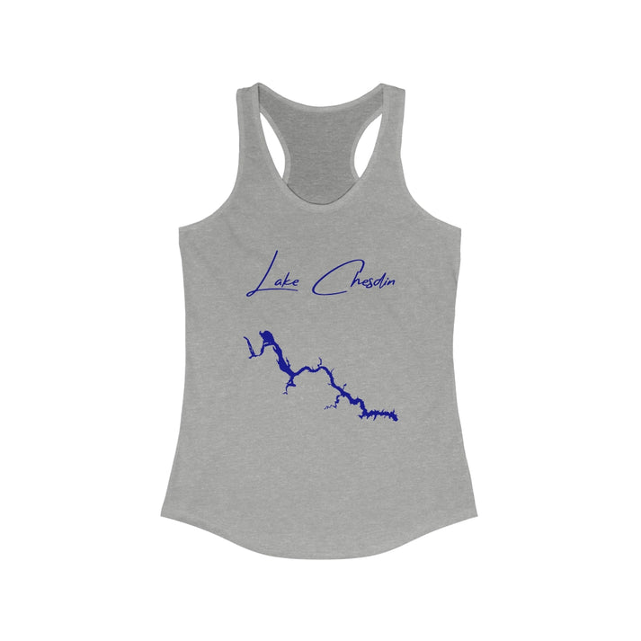 Virginia  Lake  Chesdin  Racerback-Tank  front  position  view  from  front  heather  grey.webp