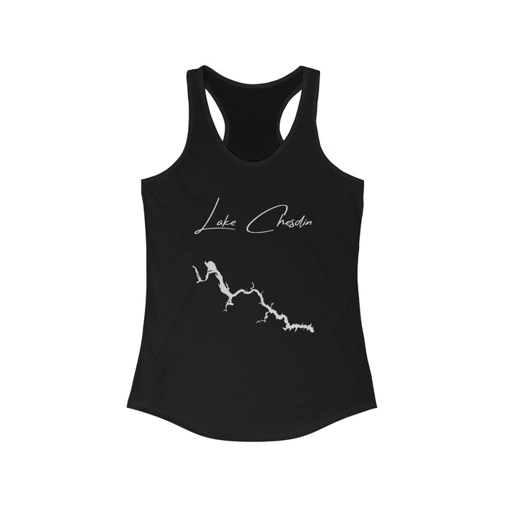 Virginia  Lake  Chesdin  Racerback-Tank  front  position  view  from  front  solid  black.webp