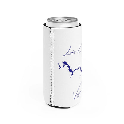 Virginia  Lake  Chesdin  Slim  Can  Koozie  all  position  view  from  right  white.webp