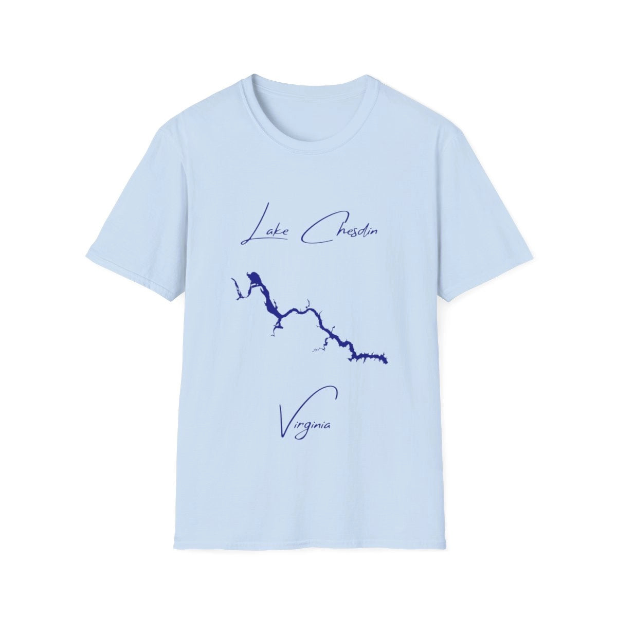 Virginia  Lake  Chesdin  T-shirt  front  position  view  from  front  light  blue.webp