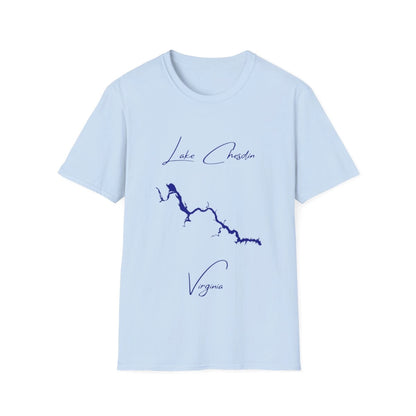 Virginia  Lake  Chesdin  T-shirt  front  position  view  from  front  light  blue.webp